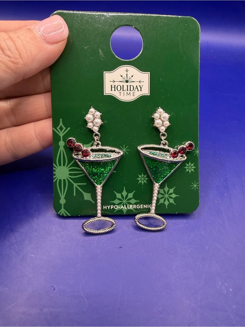 Holiday Time Martini Dangle Earrings